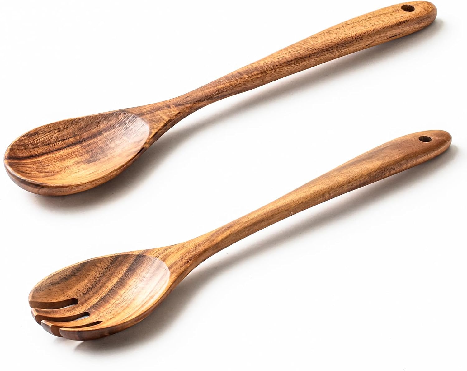 Gudamaye Acacia Wooden Salad Server Set,13 inch Salad Tongs for Serving including Salad Mixing Dinner Fork and Spoon,Long Handle Salad Server Set Gudamaye Acacia Wooden Salad Server Set,13 inch Salad Tongs for Serving including Salad Mixing Dinner Fork and Spoon,Long Handle Salad Server Set