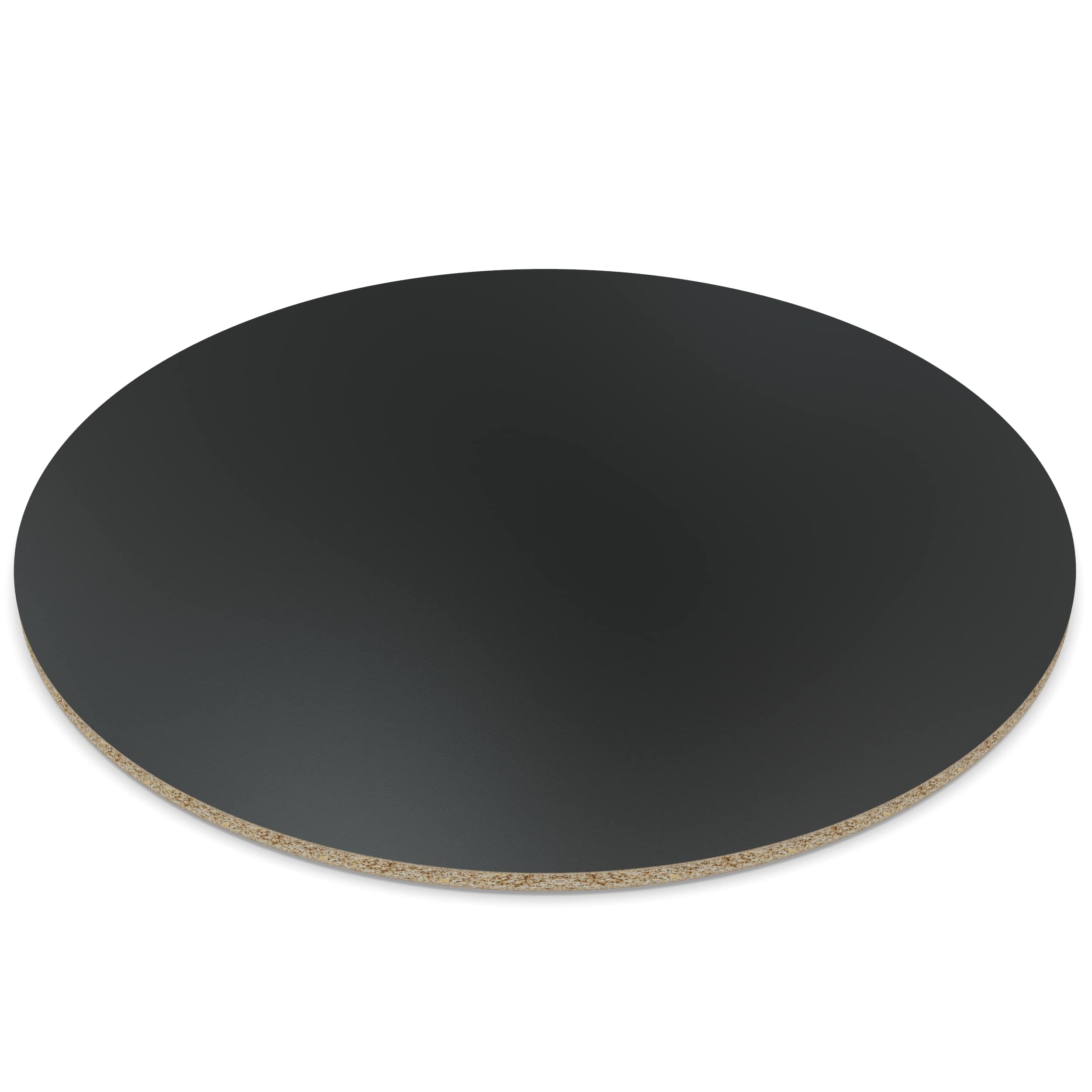 AUPROTEC Piano del tavolo 28 mm, rotondo, Ø 700 mm, nero, pannello di legno rivestito in melamina, truciolato con bordo in ABS, scelta: 70 cm