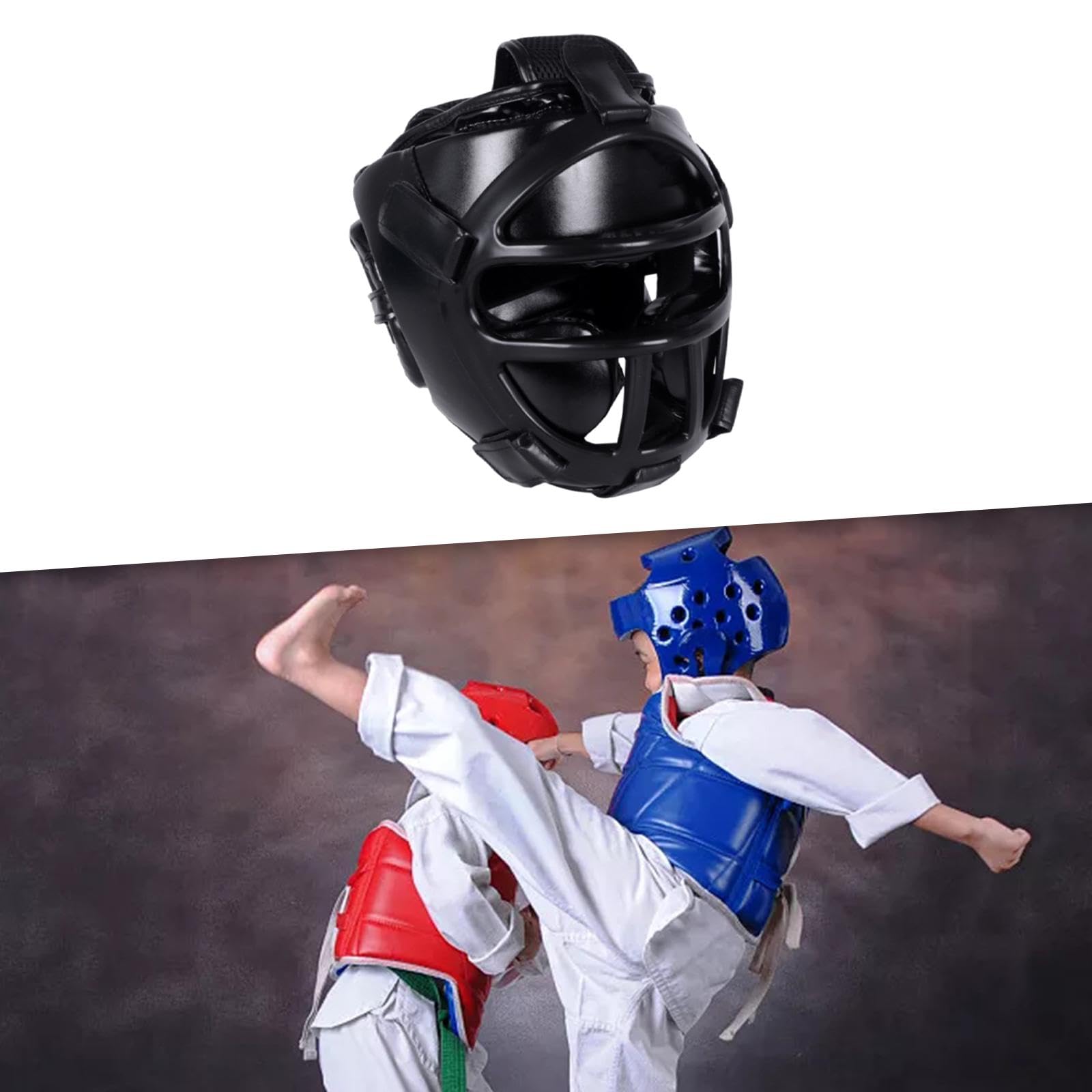 Casco unisex portatile per arti marziali, muay thai, karate, colore nero, M