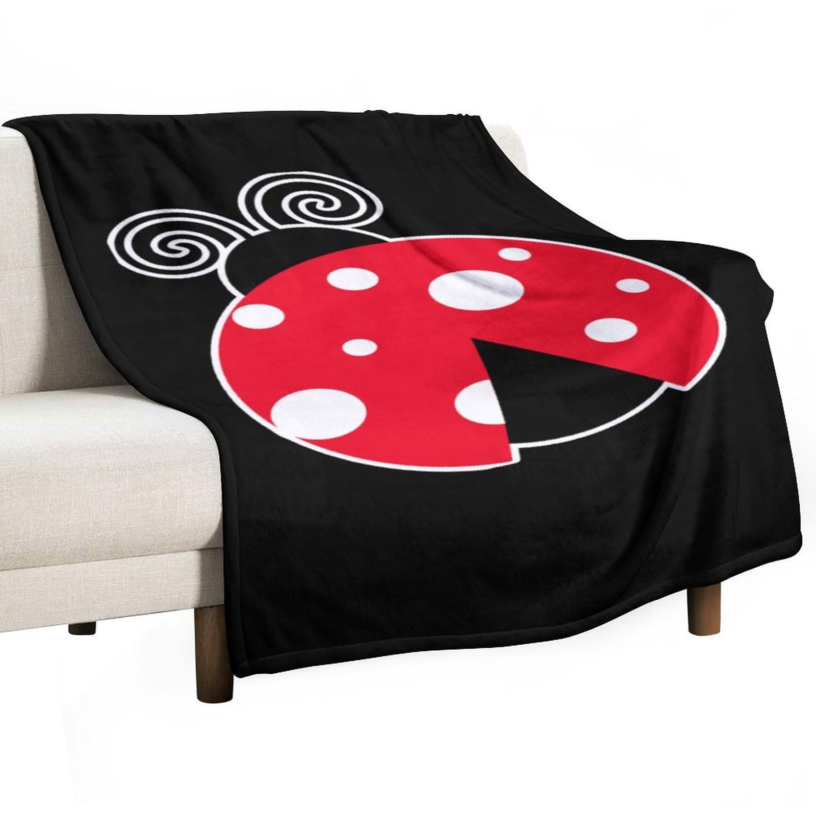 Cgsbngha Style Ladybug Flannel Fleece Blanket Lightweight Soft Throw Blankets For Sofa Couch Bed Chair