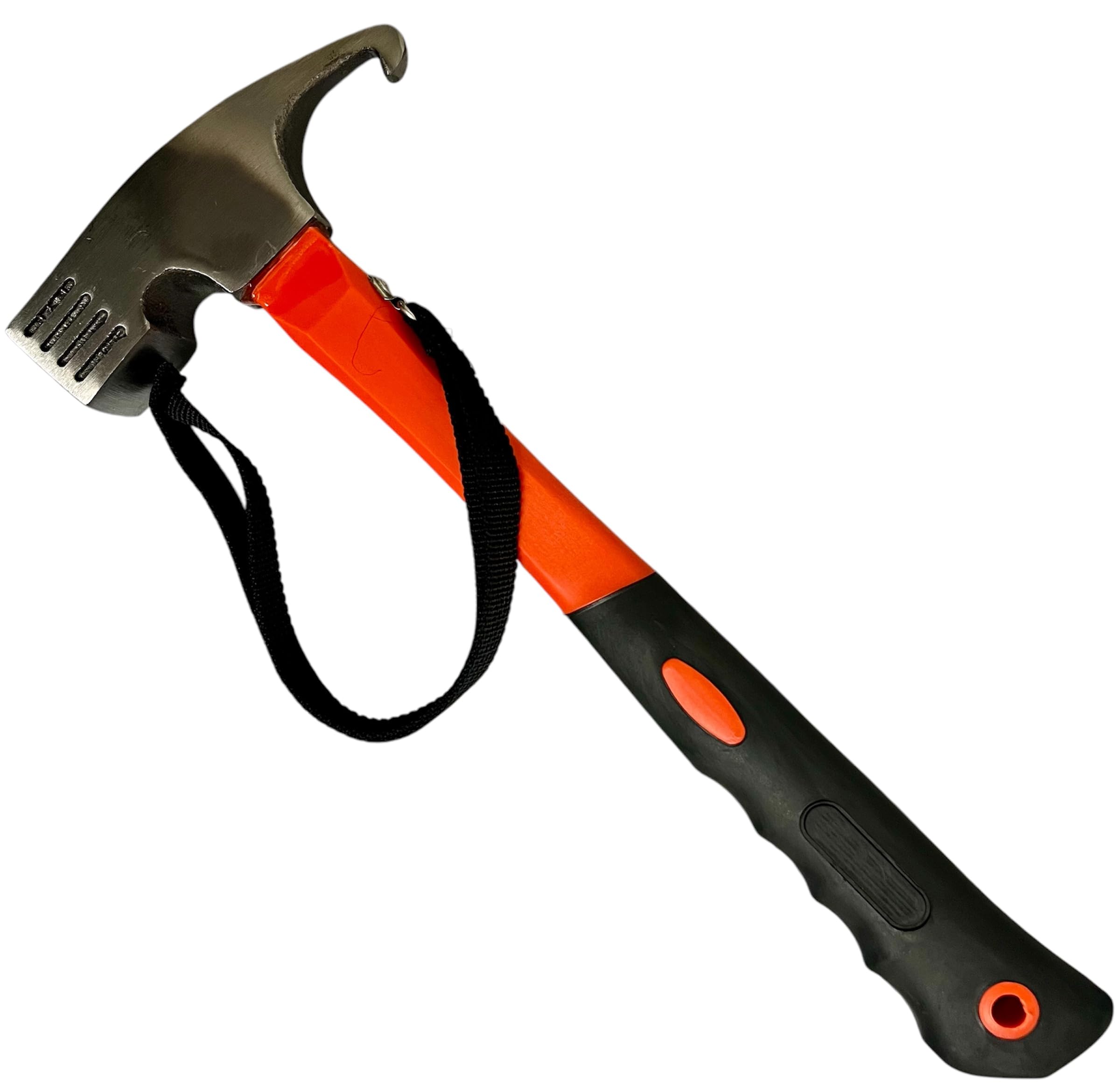 KOVA Marteau de camping avec dragonne pour piquets de tente (orange/noir)