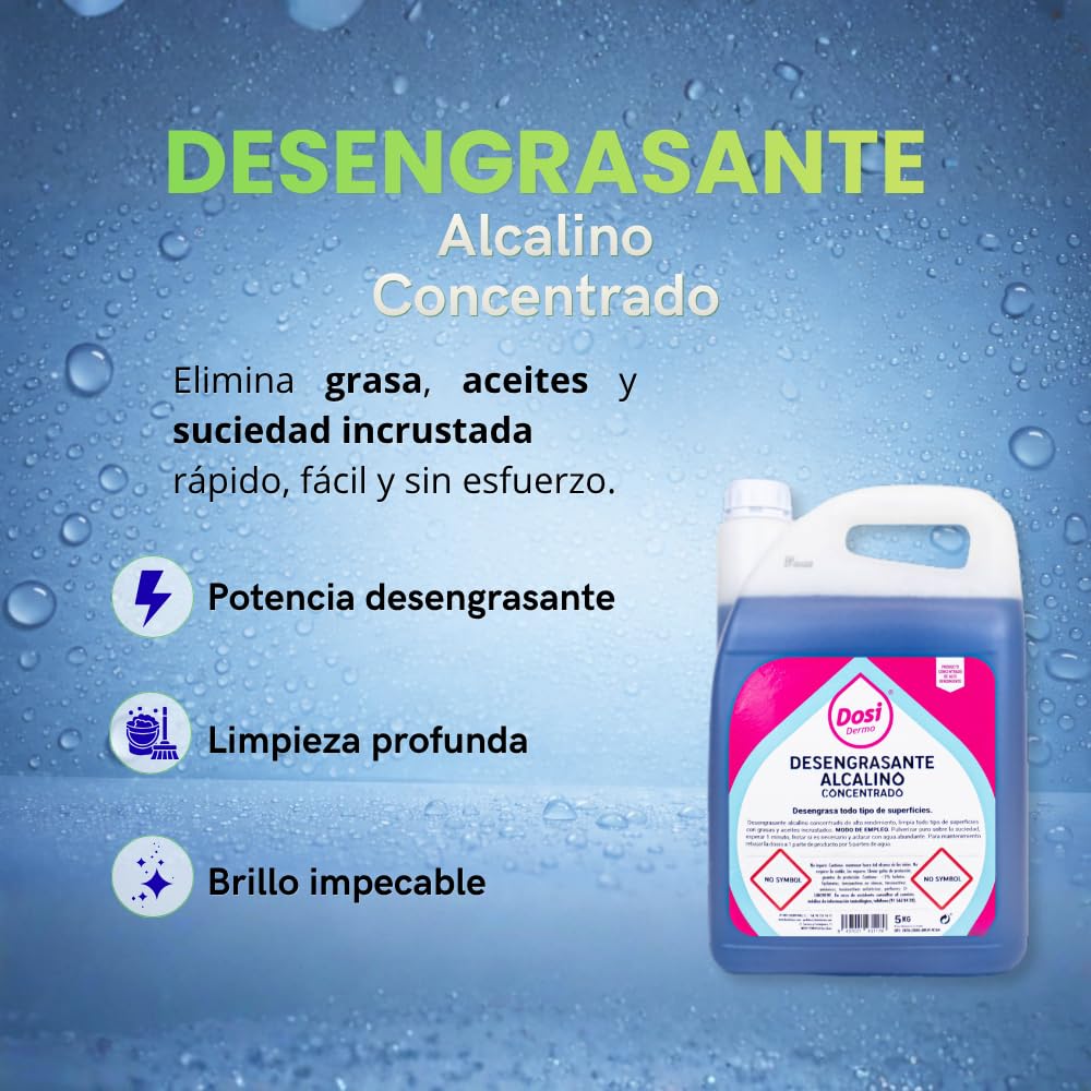 Desengrasante Alcalino Profesional Concentrado | Quitagrasas de Alta Eficacia para Cocinas, Campanas, Hornos y Talleres | Limpiador Industrial Multisuperficies
