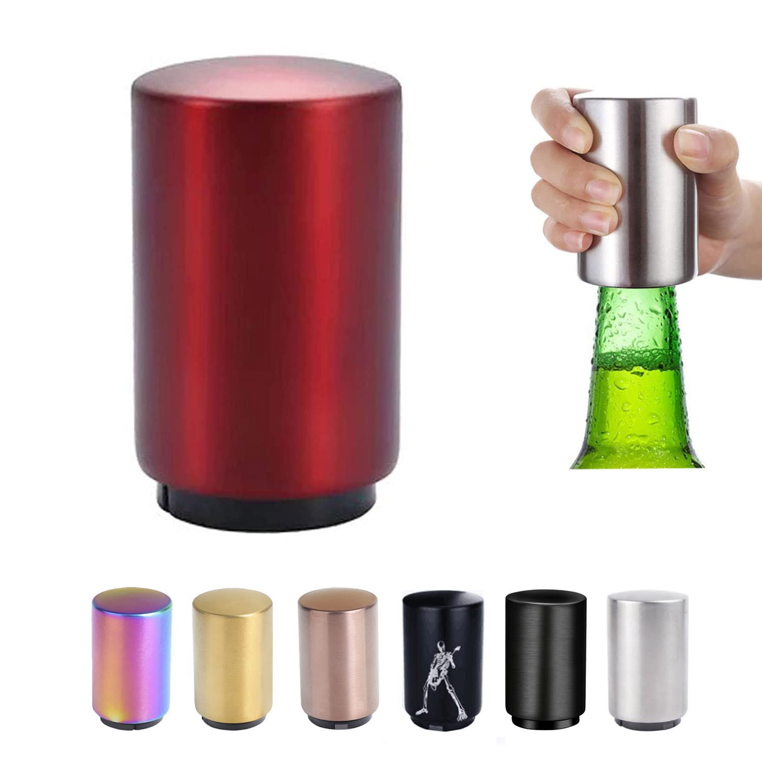 Push Down Bottle Opener,Magnetic Bottle Openers,Beer Bottle Openers for Men Automatic Bottle Opener,Beer Bottle Cap Opener Tool,Kitchen Gadgets Novelty Unique Gifts for Men