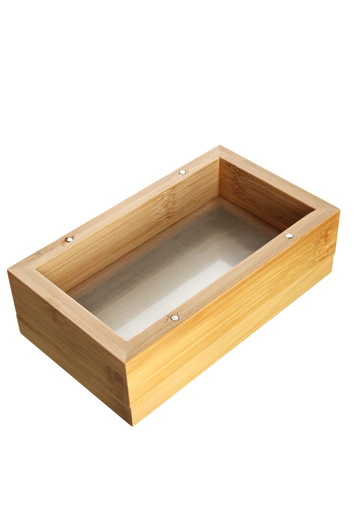 Amazon.de: HNBG Siebbox aus Bambus 15,5 x 9 x 6 cm, Bambus-Schachtel mit  Sieb und Spiegel, unterteilt in 3 Ebenen