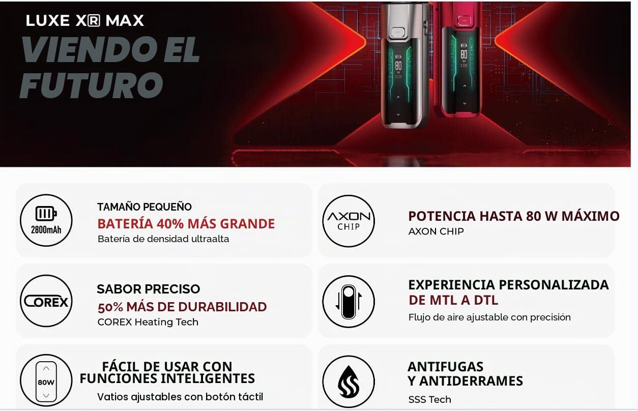 Vaporesso LUXE XR Max Pod Kit [Leather Edition ] Long-Lasting 2800mAh Integrated Battery 80W LUXE XR Pod GTX MESH coil DTL & MTL vaping No Nicotine (Forest Green [Leather Version])