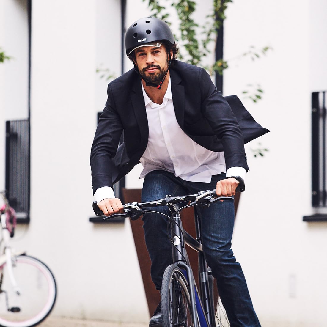Melon Fahrradhelm »Closed Eyes« für Damen, Herren und Kinder | Leichter & sicherer urbaner Cityhelm mit Magnetverschluss, individuell anpassbar in schwarz | Größe M-L (52-58 cm) …
