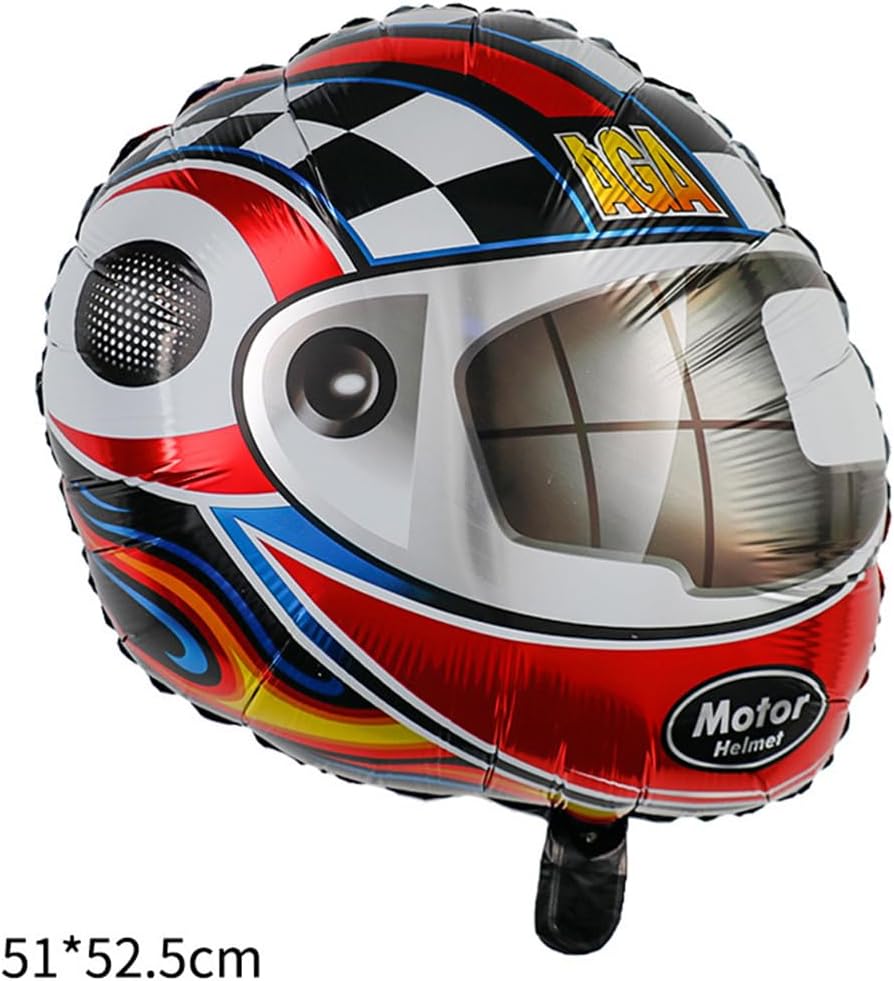 Morndew 3 PCS Motorcycles and Helmet Foil Balloons for Kids Sport Themed Party Birthday Party Baby Shower Wedding Party Decorations - Image 5