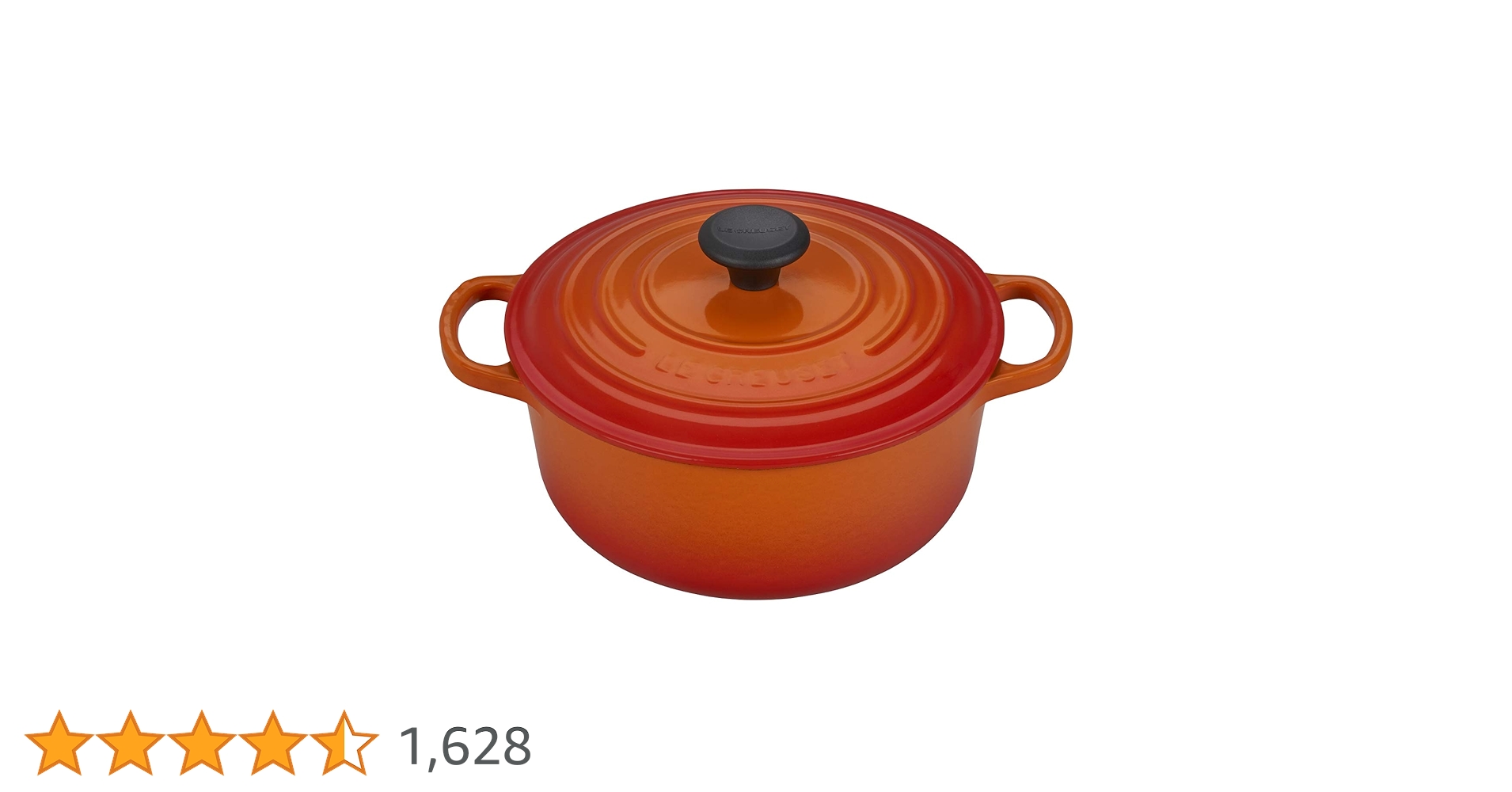 【美品】LE CREUSET　ココット・ロンド　オレンジ22cm シグニチャー ココット・ロンド 22cm オレンジ (シルバーツマミ