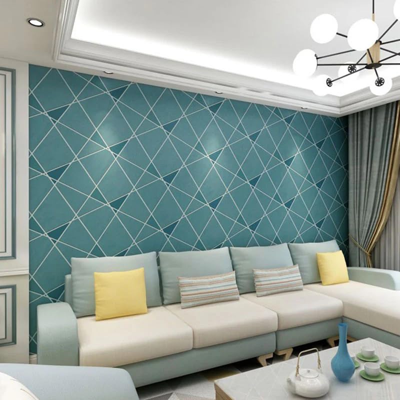 AV CLASSIC Self Adhesive Wall Stickers 3D Geometric Graphic Pattern on Deep Blue Wallpaper for Bedroom, Kitchen, Living Room | Waterproof | Peel & Stick | Stain Resistant | 45 CM x 500 CM |