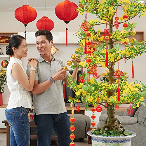 Jetec 60 Pieces Chinese New Year Decorations Spring Festival Knot Pendant Chinese Knot Hanging Ornament Chinese Tassel Decoration For New Year Spring Festival Home Office Decorations #TOP5