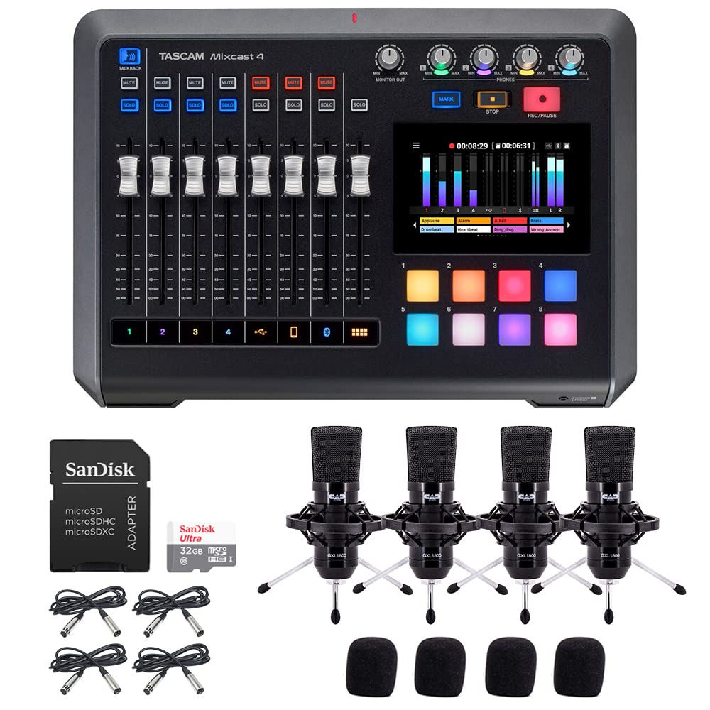 Tascam Mixcast 4 Podcast Station with Built-in Recorder/USB Audio