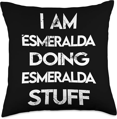 Esmeralda's Apparel Name Forename Day Esmeralda Stuff Throw Pillow, 18x18, Multicolor