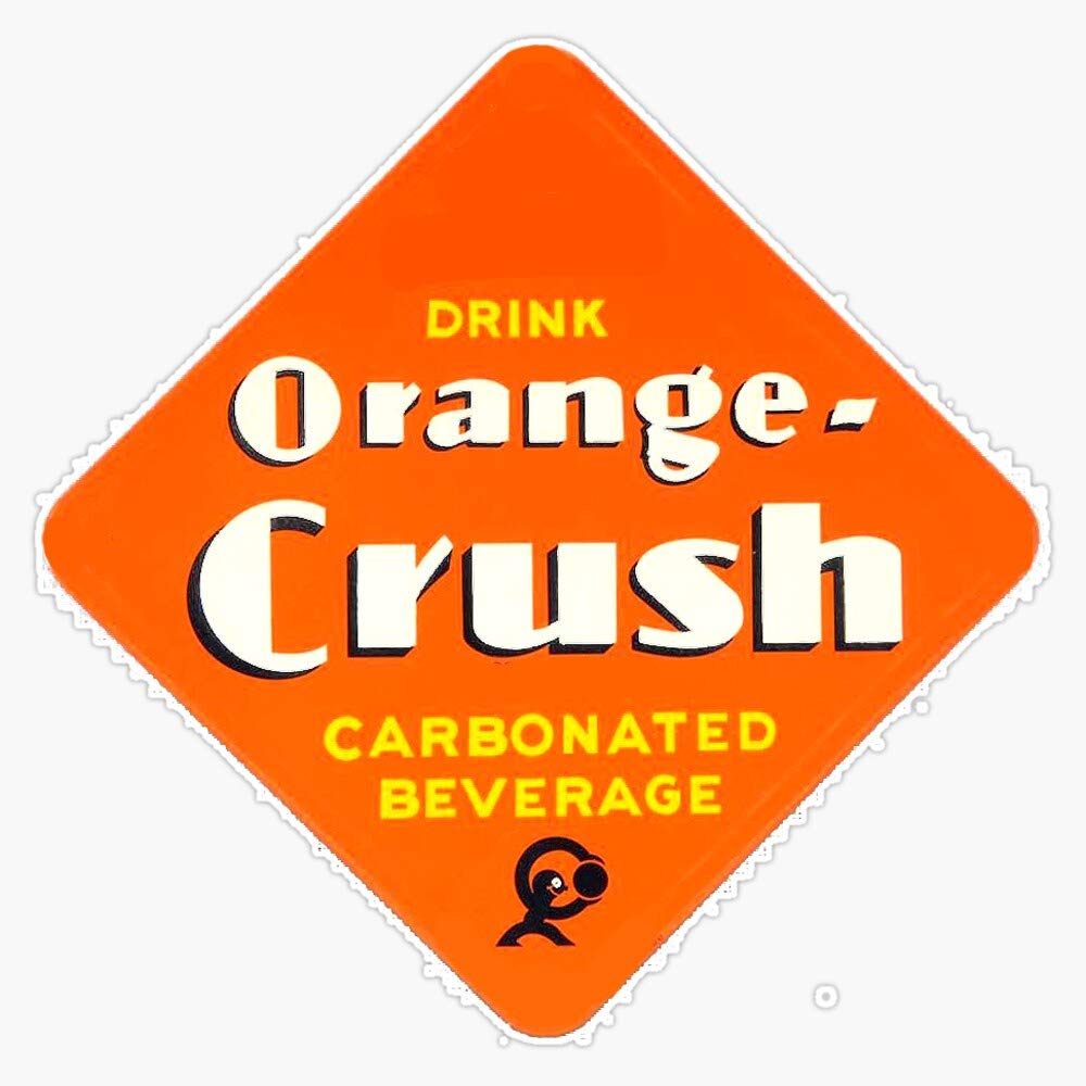 Retro Orange Crush Soda Design Vinyl Waterproof Sticker Decal Car Laptop Wall Window Bumper Sticker 5"