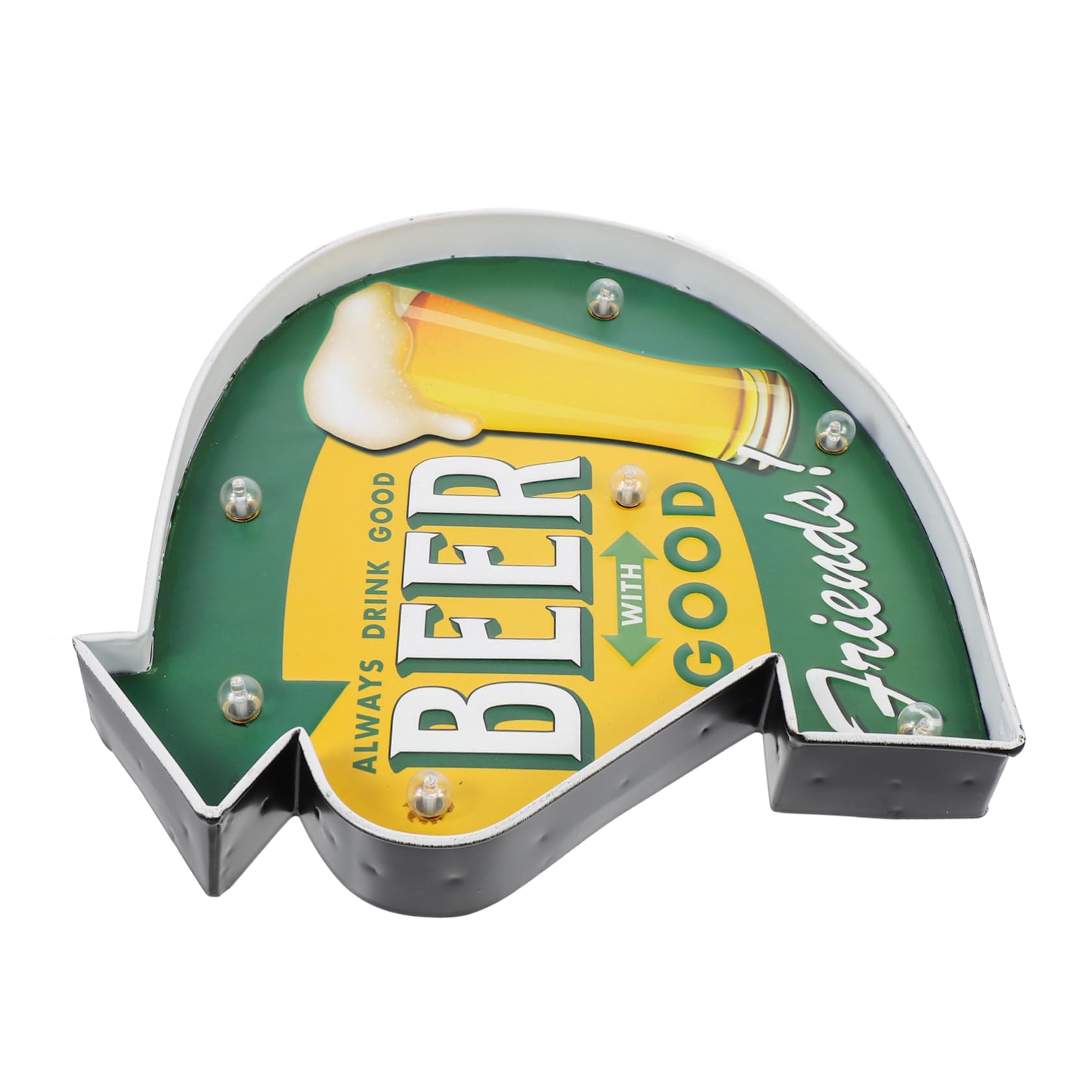 Néon Bière Vintage Vert en Fer | Éclairage Décoratif Mural Créatif Style Rétro Américain