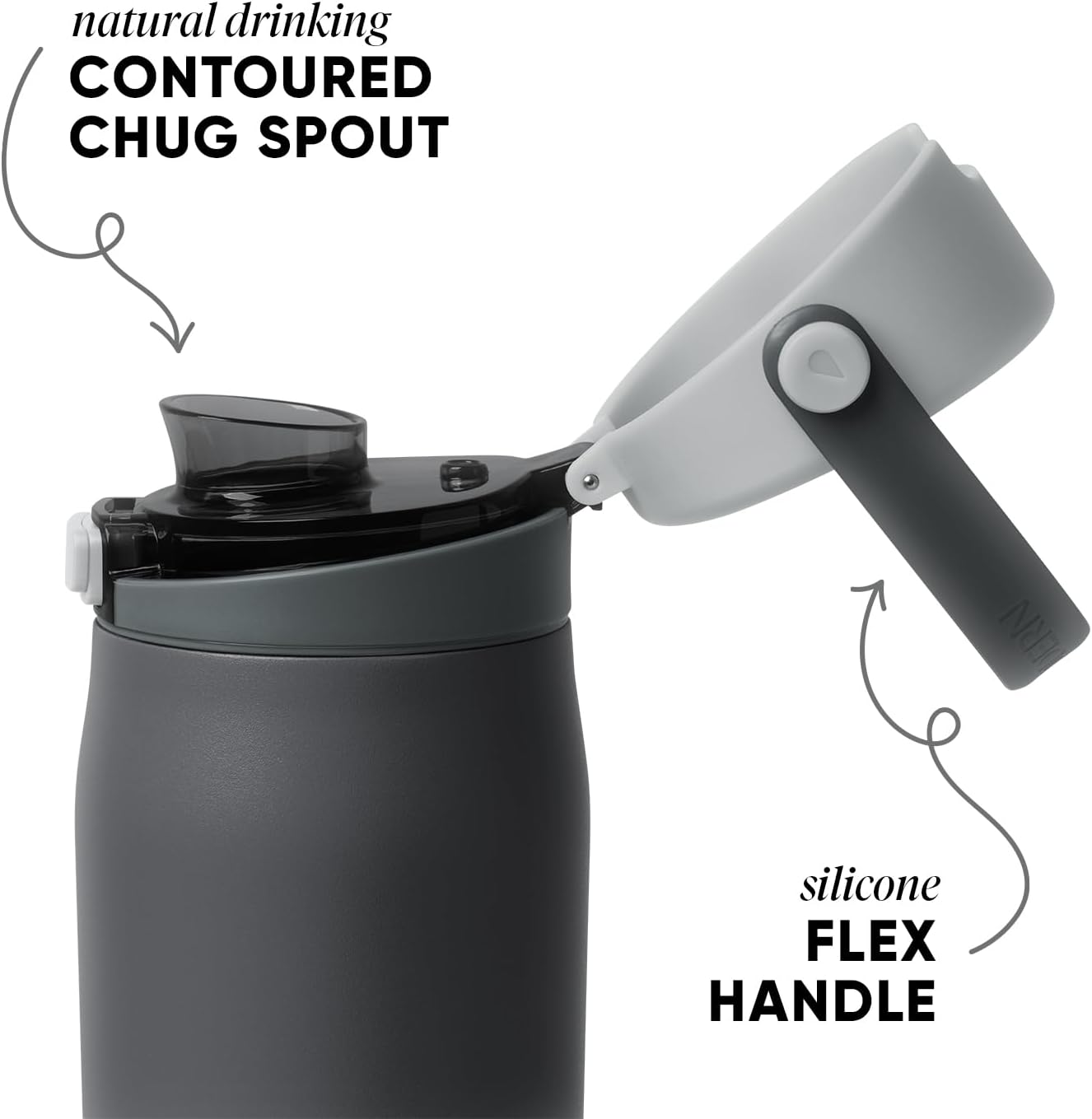 Simple Modern Insulated Sport Water Bottle with Chug Lid | 30oz, Gray image 2