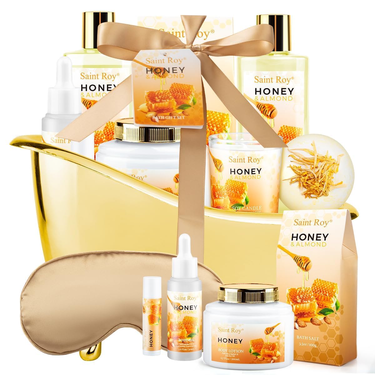 Christmas Gifts for Women Bath & Body Gift Set, Luxury Home Spa Bath Gift Basket, Honey Almond Scented Bath Set, Pamper Gifts Birthday gifts & Teens, Spa Kit Gift, Home Spa Gifts for Men Dad Christmas Gifts for Women Bath & Body Gift Set, Luxury Home Spa Bath Gift Basket, Honey Almond Scented Bath Set, Pamper Gifts Birthday gifts & Teens, Spa Kit Gift, Home Spa Gifts for Men Dad