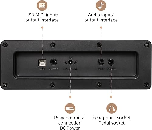 Miniatura 6 de ZHRUNS Piano digital, piano de teclado con peso completo de 88 teclas, teclado acústico profesional de martillo pesado piano eléctrico, pedal de