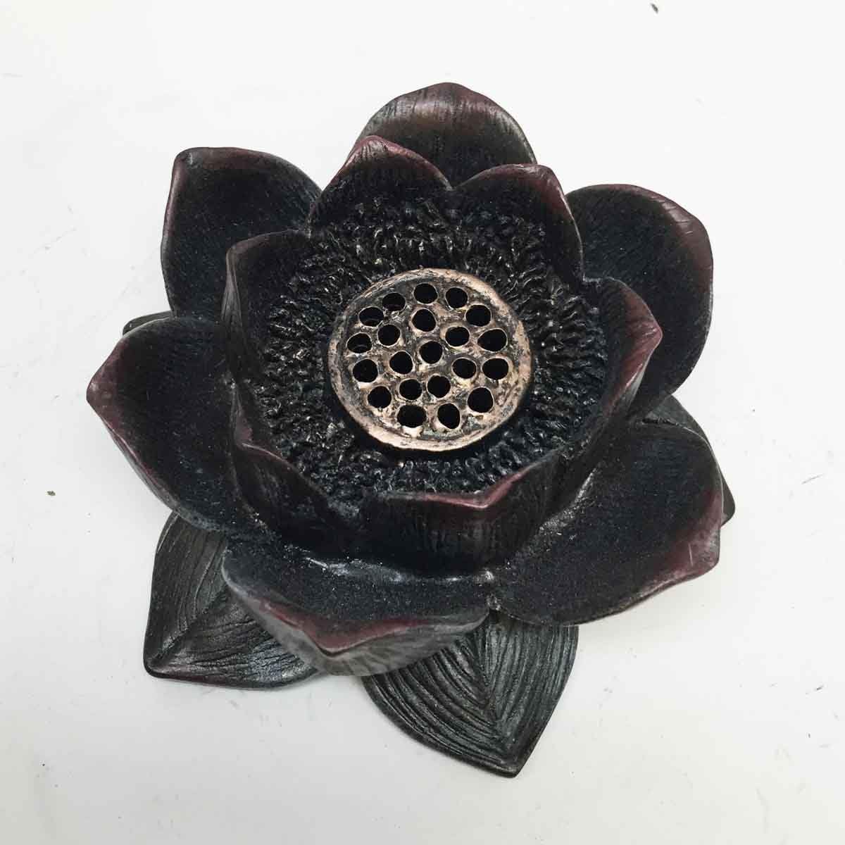 Eastern Enlightenment Zen Buddha Lotus Blossom Flower Incense Holder Burner Figurine Home Decor Spiritual Serenity Meditation