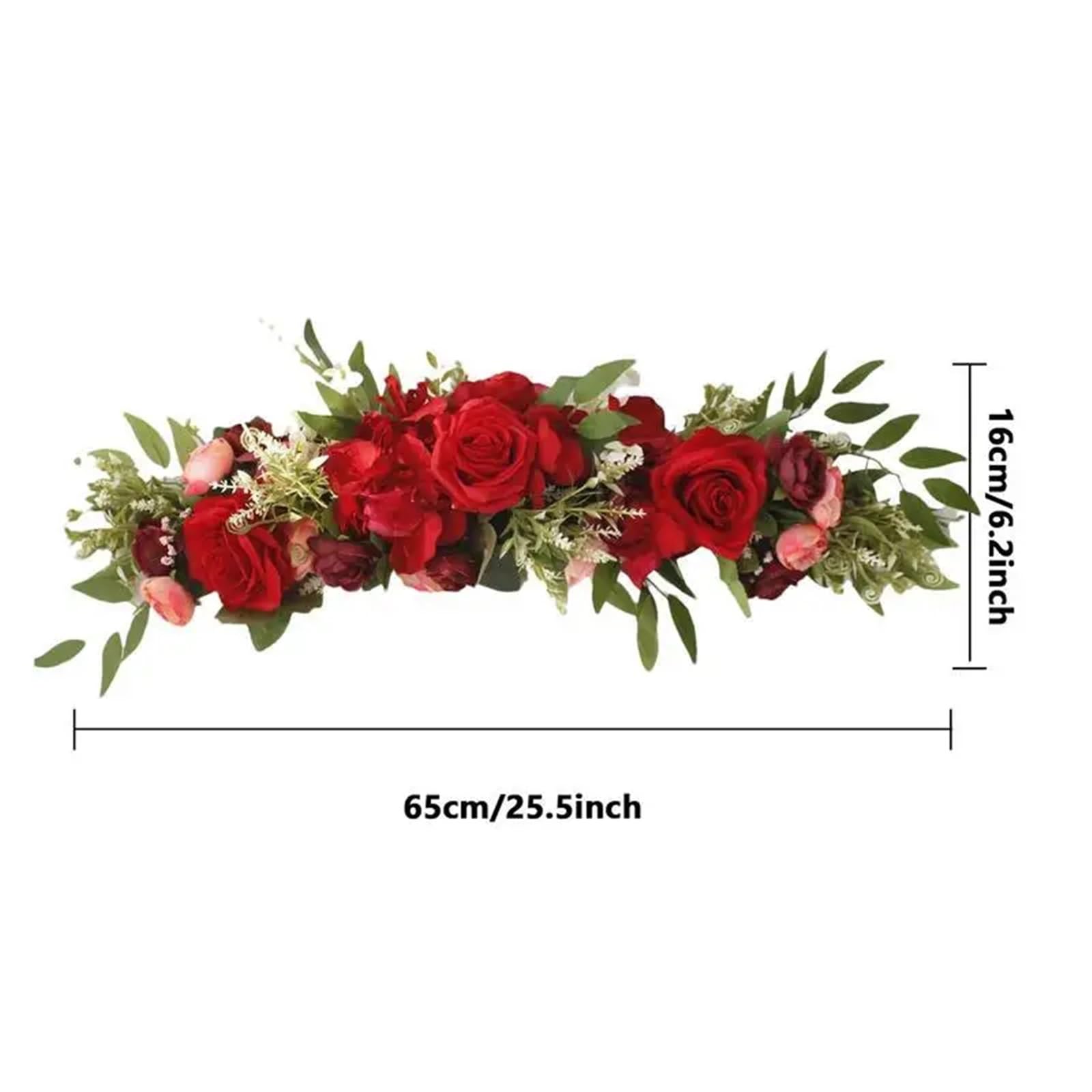 künstlicher Hochzeitsbogen Blumen Kit Hochzeitsbogen Blumen Hochzeitsblumen Rosenblumengirlande for Tischmitte Tür Wanddekoration(Red)