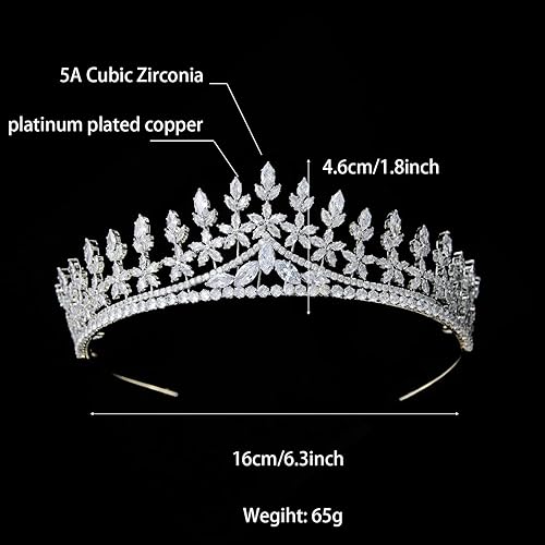 Miniatura 3 de Tiaras de boda para novia, circonita cúbica, princesa, corona, corona, concurso, fiesta, coronas para quinceañeras de 15 años, tocados de novia para