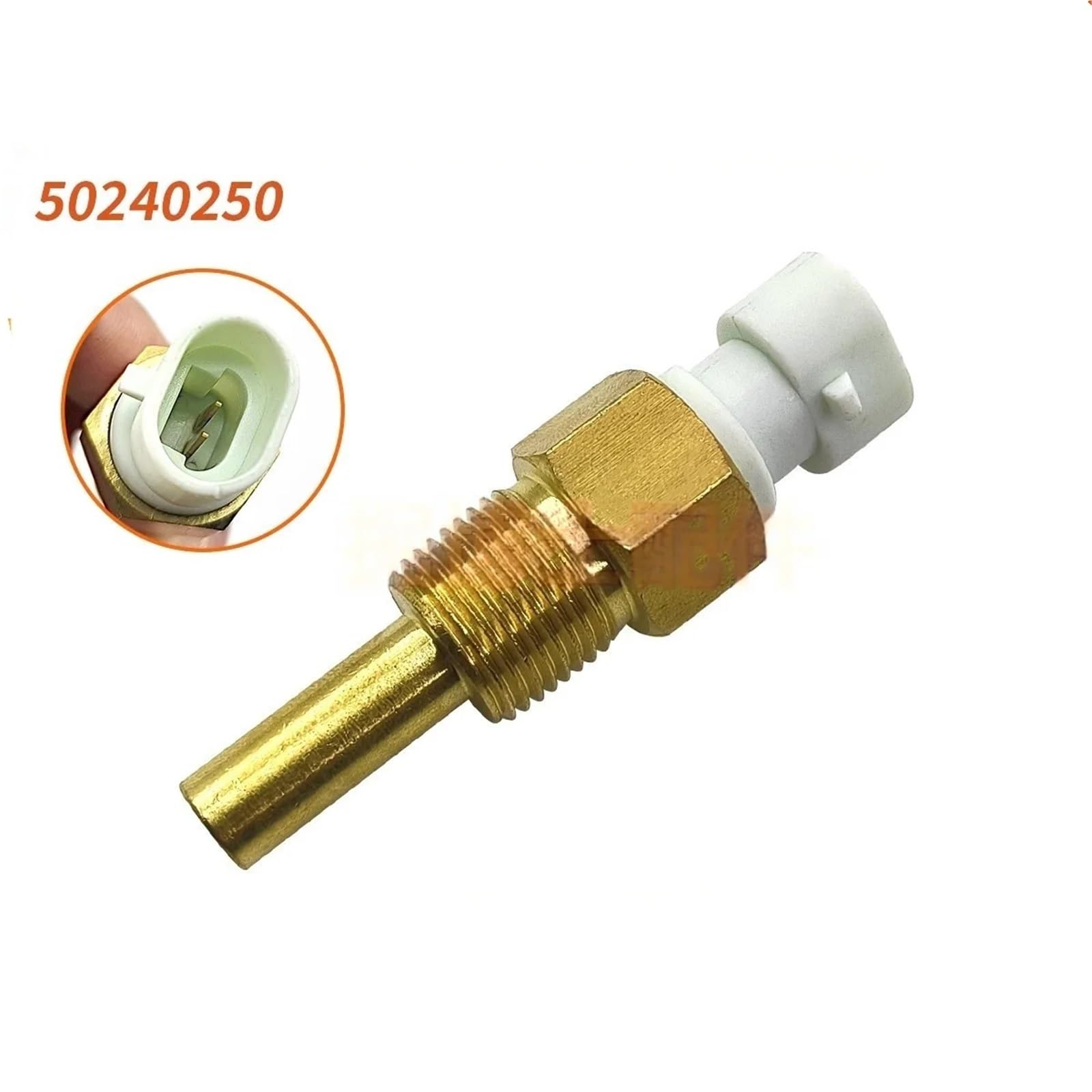 Sensor de Temperatura del Agua for Excavadora, sonda con Interruptor 50240250/1078. Accesorio de detección de Temperatura for Equipos de construcción.