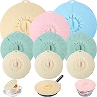 Vista 1 de 9 Pack Silicone Lids, Microwave Splatter Covers - Reusable, Heat Resistant Lids (5 Sizes) for Bowls, Cups, Plates, Pots, Pans & Skillets - Stovetop