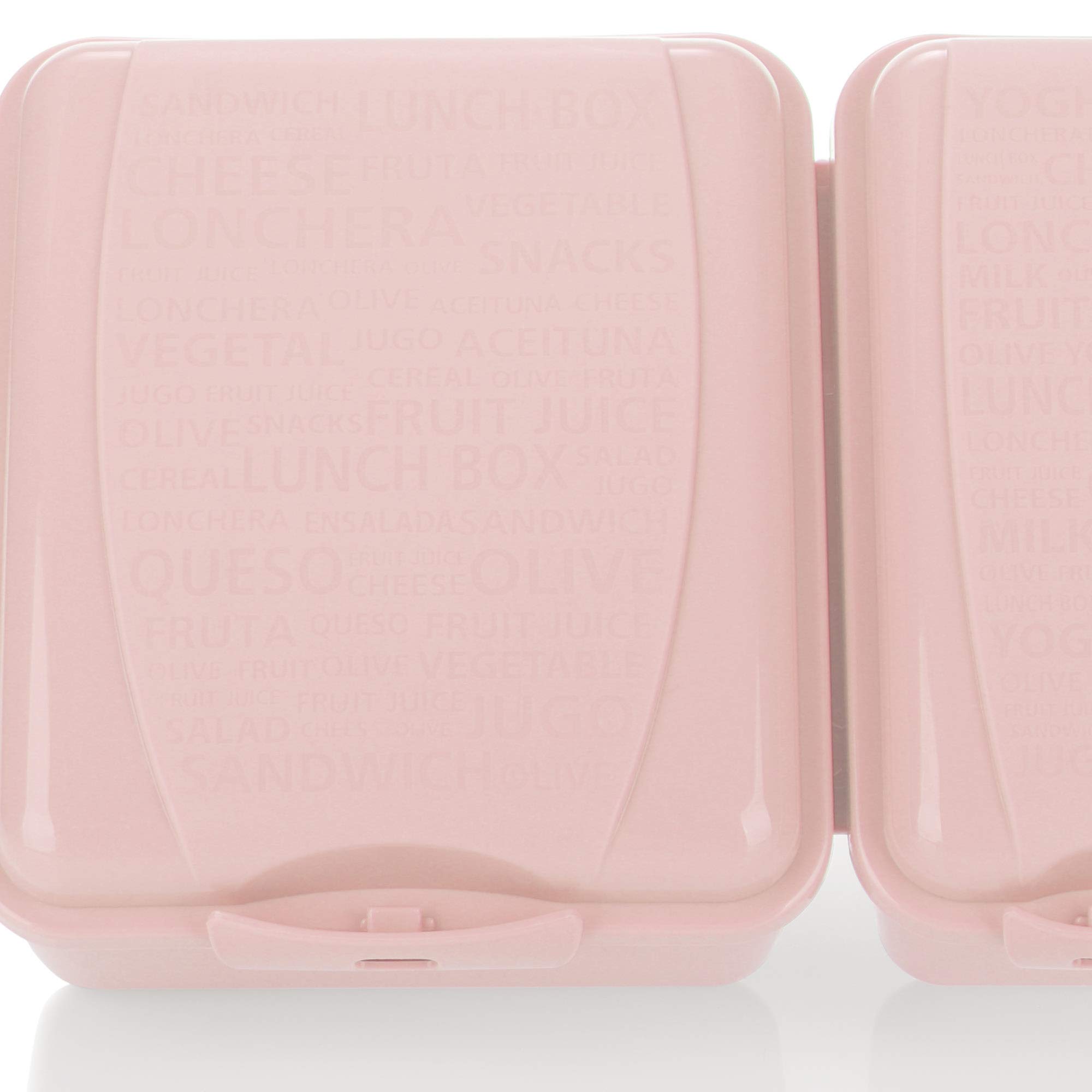 com-four® 2x lunchbox met vakken, stapelbare bewaardoos voor