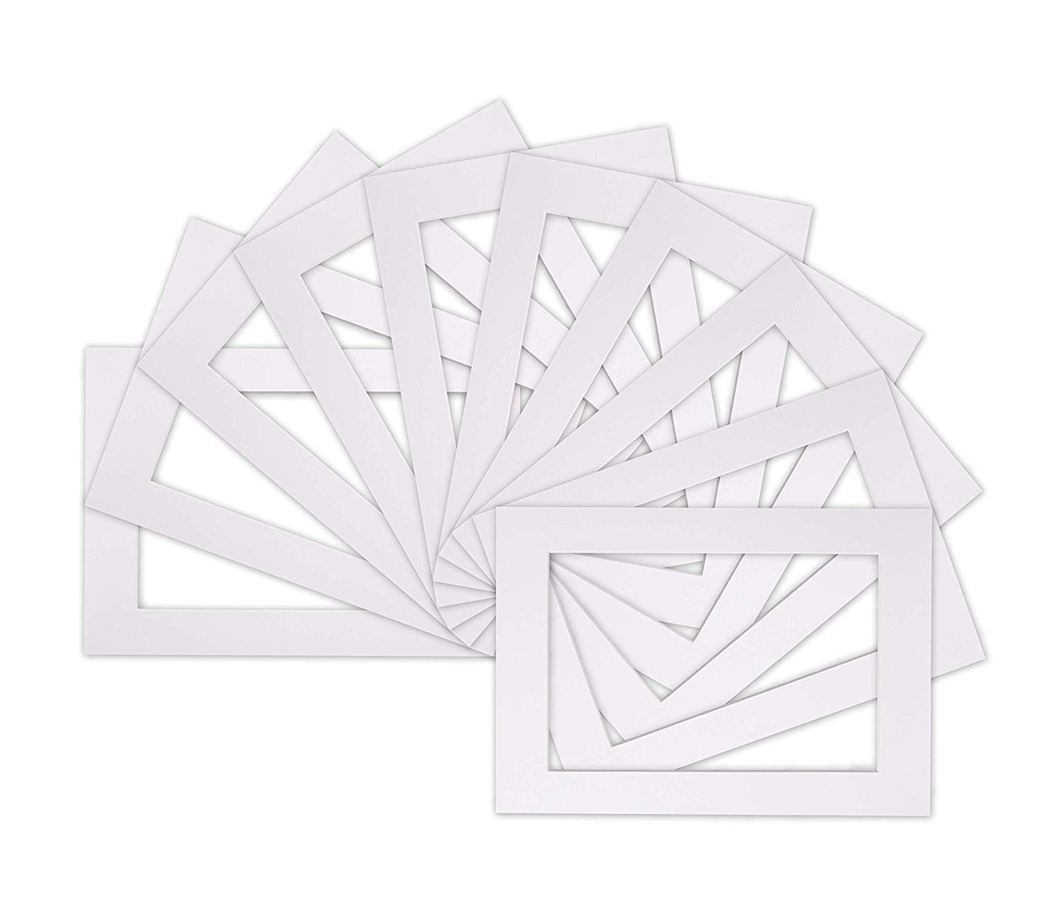 Memory Box Pack of 10 - White Colour Computer Cut Photo Frame Mounts/Picture Frame Mounts/Poster Frame Mounts - Frame Size 14' x11 - Mount Size 10'x8'