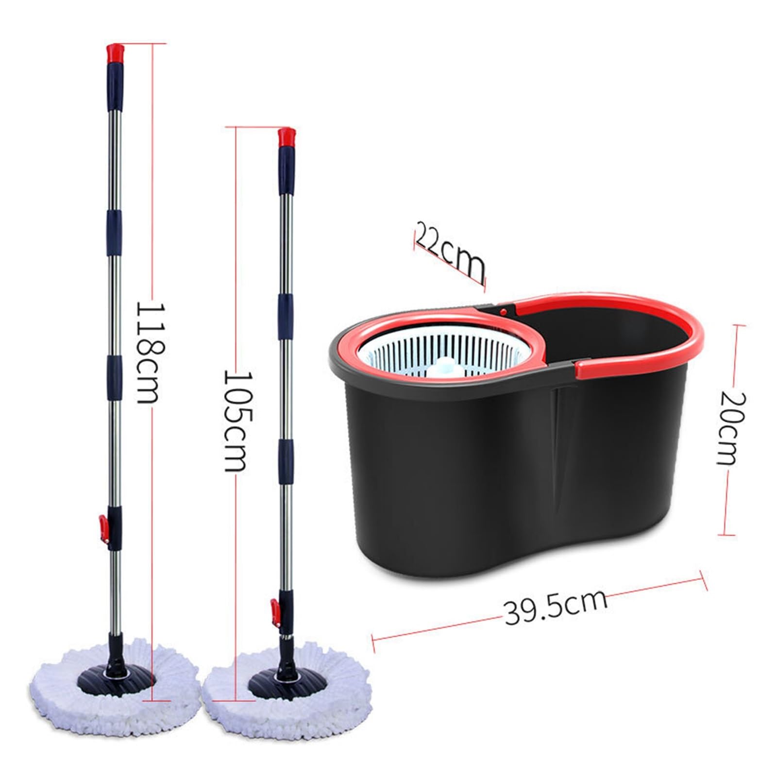 Trapeador automático Giratorio Manos Libres for Limpieza de Pisos de Madera, Almohadillas de Microfibra for Piso con balde, trapeador mágico