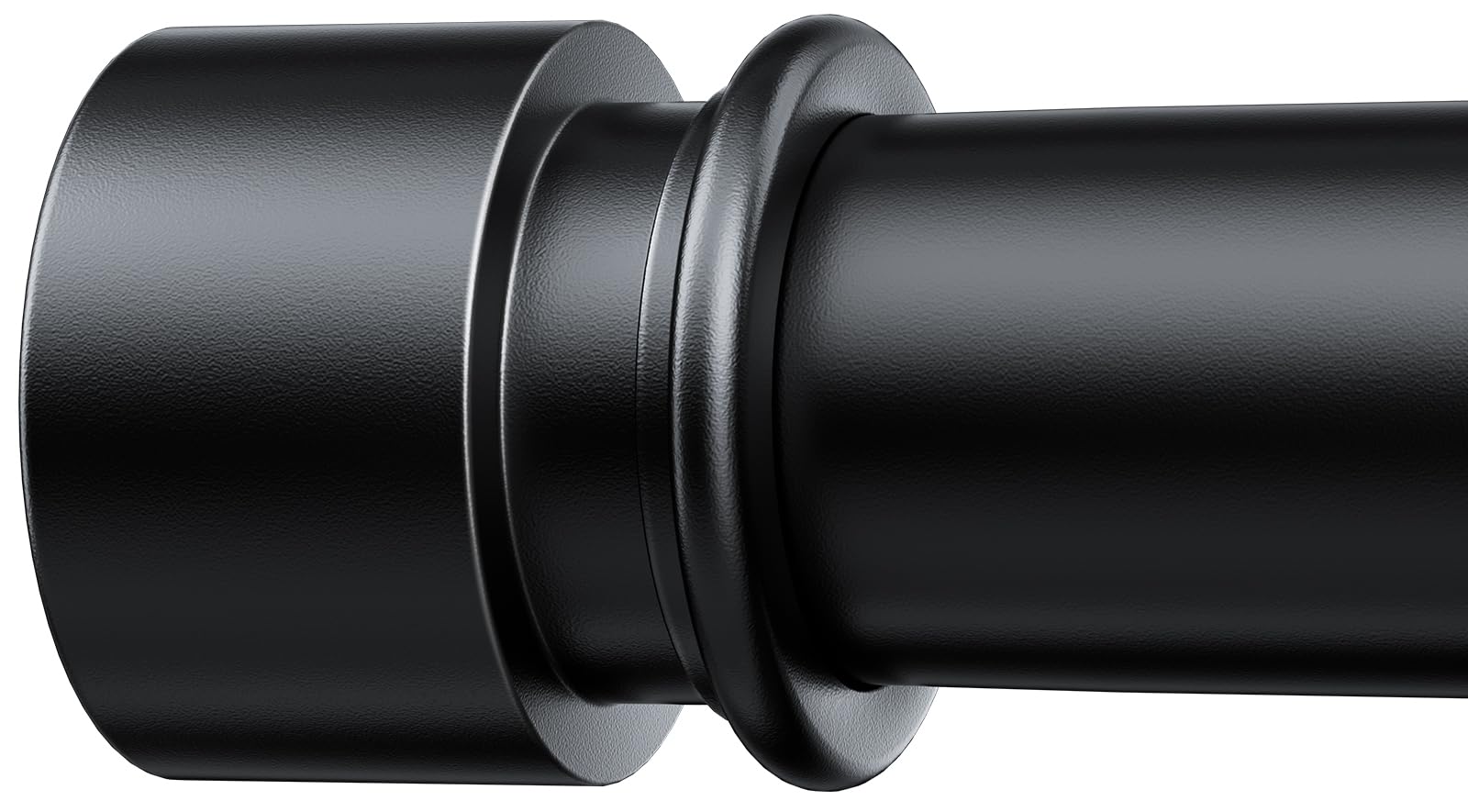 Curtain Rods for Windows 48 to 84 Inches- Black 1 Inch Diameter Curtain Rods, Adjustable Heavy Duty Curtain Rod with End Cap Style, Easy Installation and Modern Design, Size: 32-96 Inch