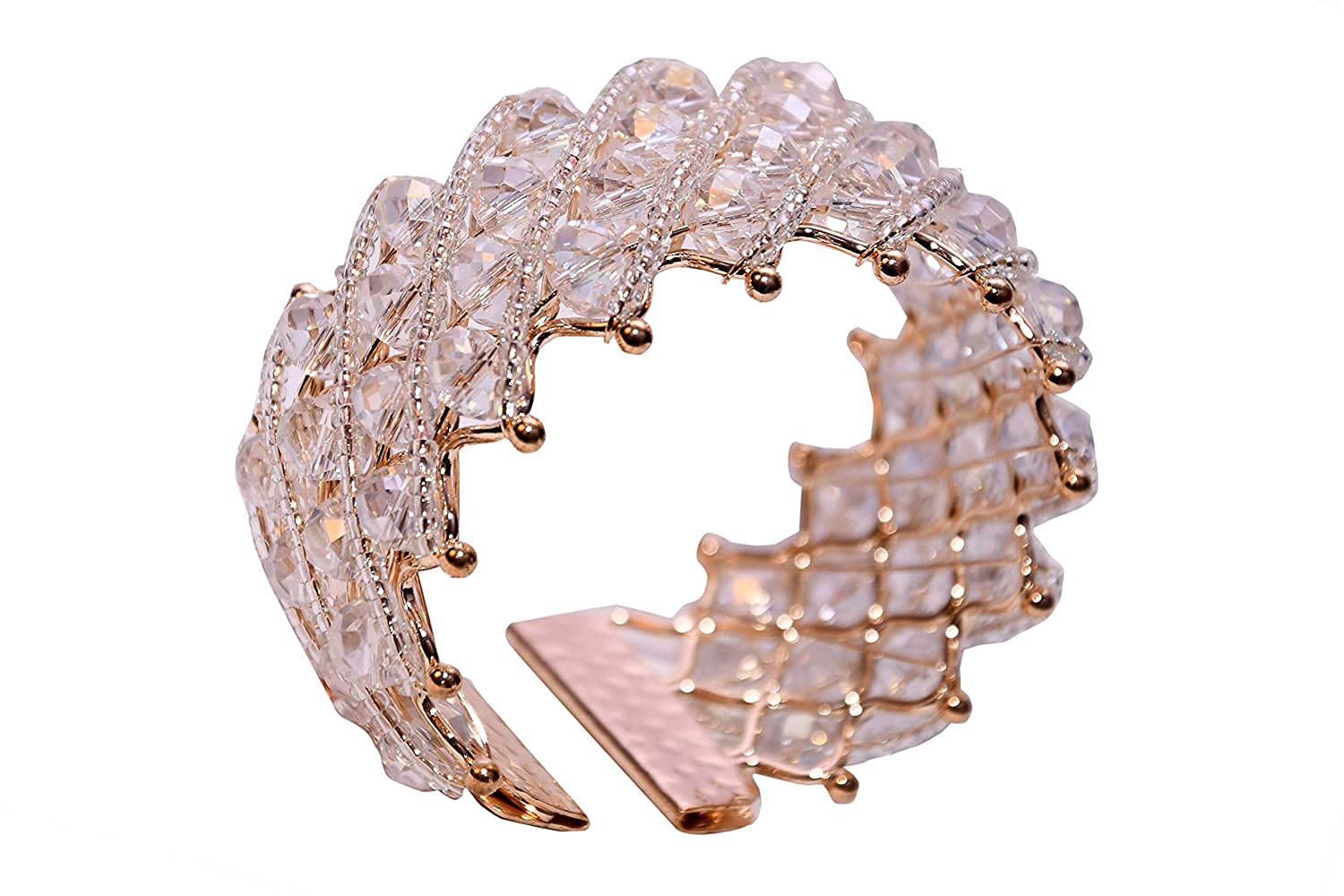 e-b-d-g White Clear Color Gold Plated Bracelet for Women (B09881159G) Amazon Price History, Amazon Price Tracker