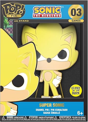 Funko Pop! Pin Sonic The Hedgehog - Super Sonic brilla en la oscuridad