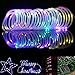 LE 33ft 100 LED Solar Power Rope Lights, Waterproof, Portable, String Lights, Light Sensor, Christmas Tree, Thanksgiving, Wedding, Party, Garden, Lawn, Patio, Decoration, RGB