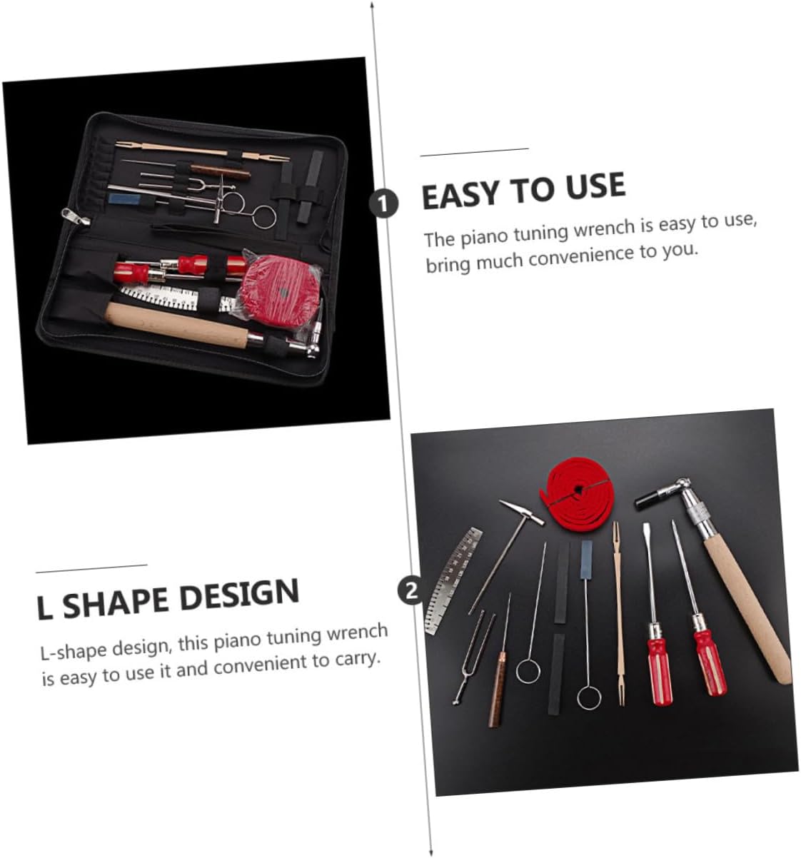 BESPORTBLE 1Set Piano Tuning Hammer Mutes Kit Essential Tools for Piano Tuning with Handle for Comfort and Precision Portable Piano Tuner Accessory for Musicians