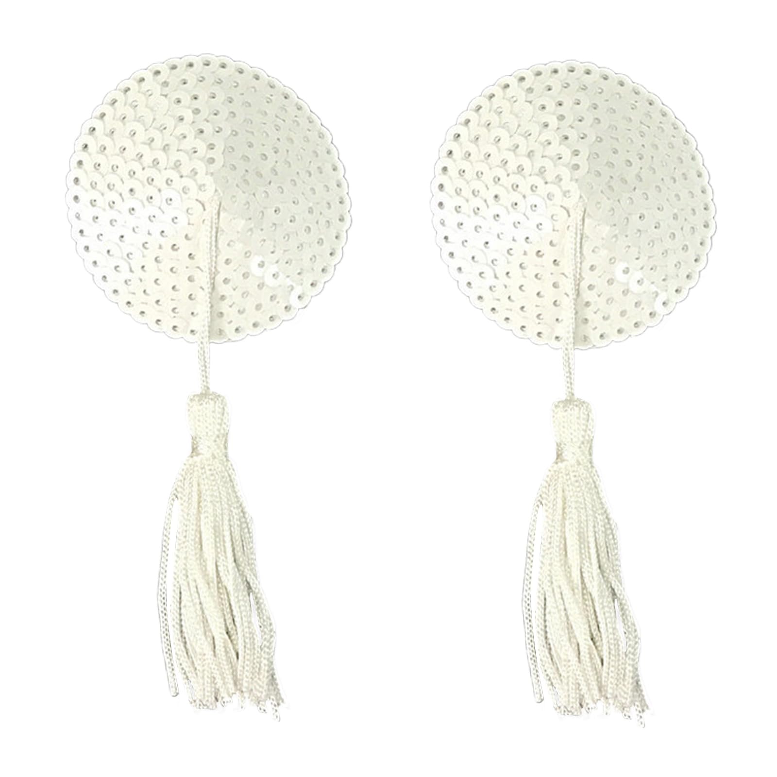 TAKOXIA Women Sequins Nipple with Tassels Reusable Adhesive Pasties Club Party Sparkling Breast Sticky Bras Pad