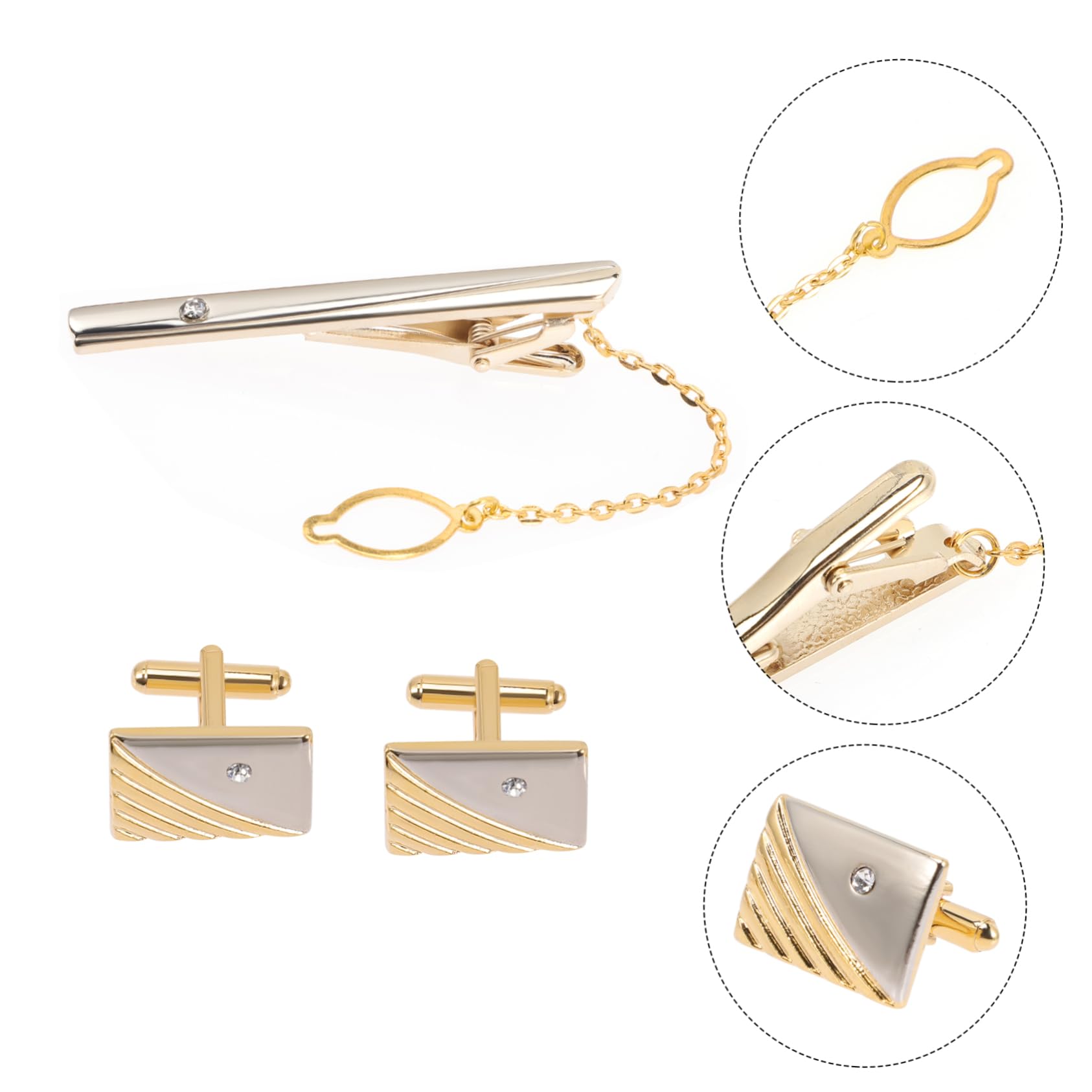 FRCOLOR Goldene Manschettenknackklammer Goldene Krawattenclip Krawattenklammern Für Männer Einzigartig Krawattenstangen Für Männer Schlüssel Krawattennadel Für Hemd Legierung