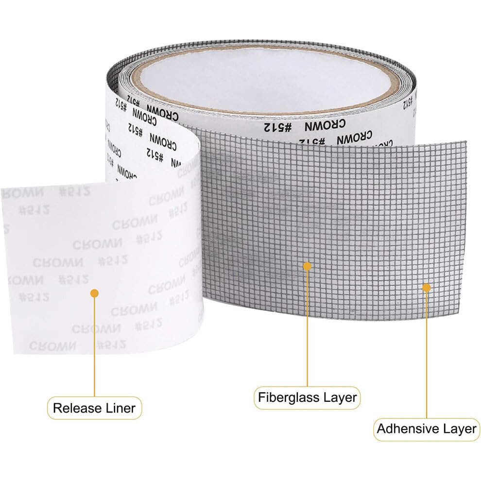 FYCAN 2M/Roll Window Insect Screen Repair Tape Self-adhesive Net Door Fix Patch Anti-Mosquito Mesh Broken Holes Repair Tool For Window 4