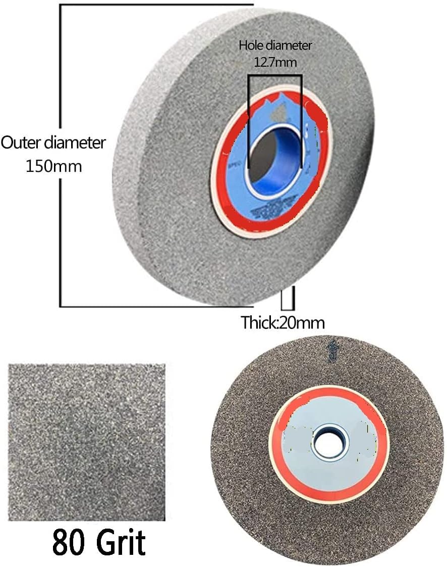 Meule d'établi en corindon marron 150mm x 20mm x 12.7mm 80 Grit Abrasive haute durabilité
