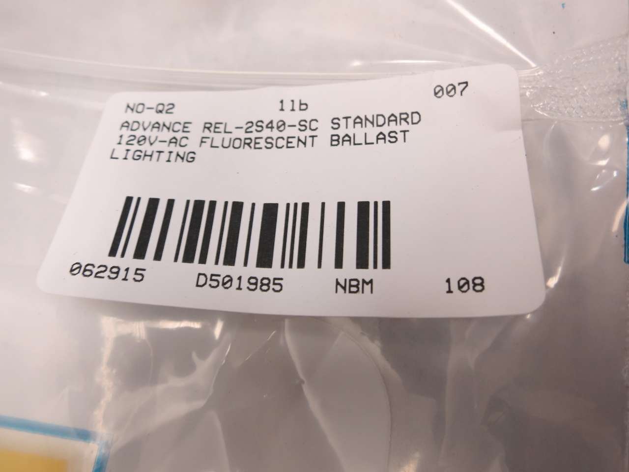 NEW ADVANCE REL-2S40-SC STANDARD 120V-AC FLUORESCENT BALLAST LIGHTING D501985