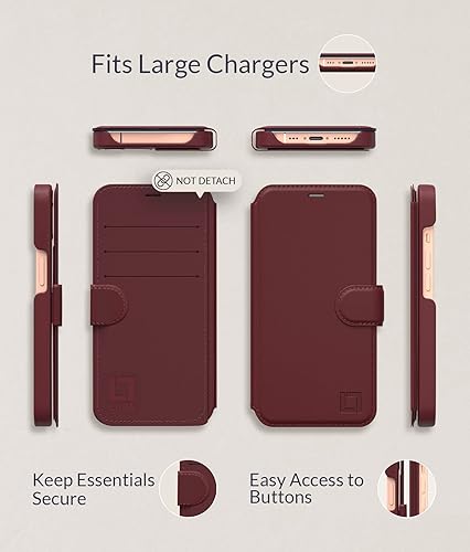Miniatura 4 de Funda tipo cartera para iPhone 15 Pro Max para mujeres y hombres, funda con tarjetero delgada y protectora para Apple 15 Pro Max (6.7 pulgadas),