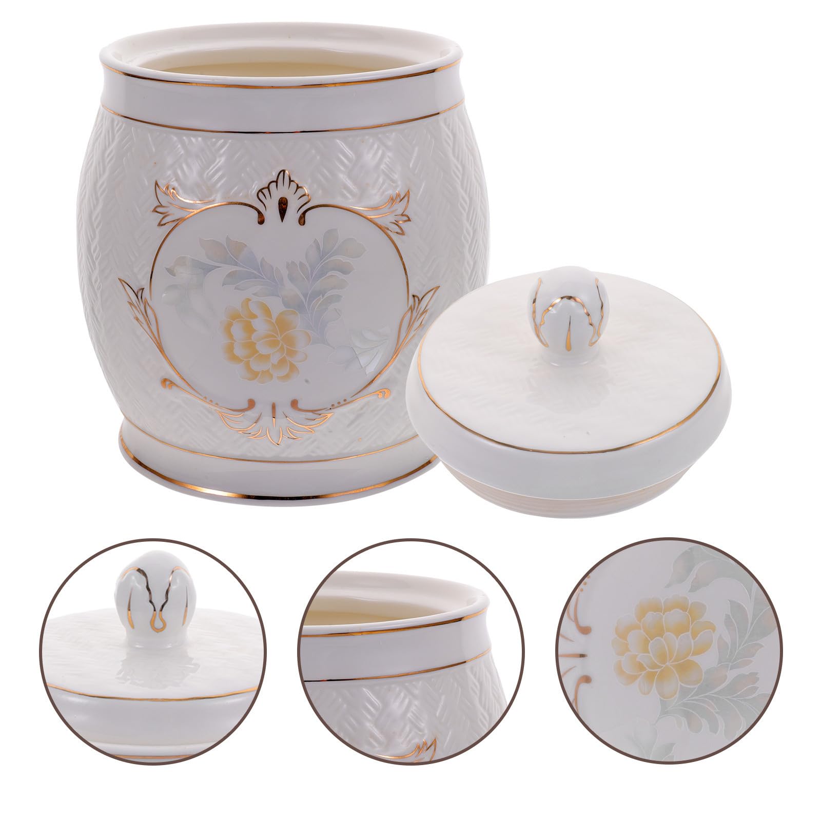 Recipiente de Cerámica Blanco de 1600ml con Tapa Hermética para Almacenar Café y Té, Ahorro de Espacio y Ayuda Organización Cocina