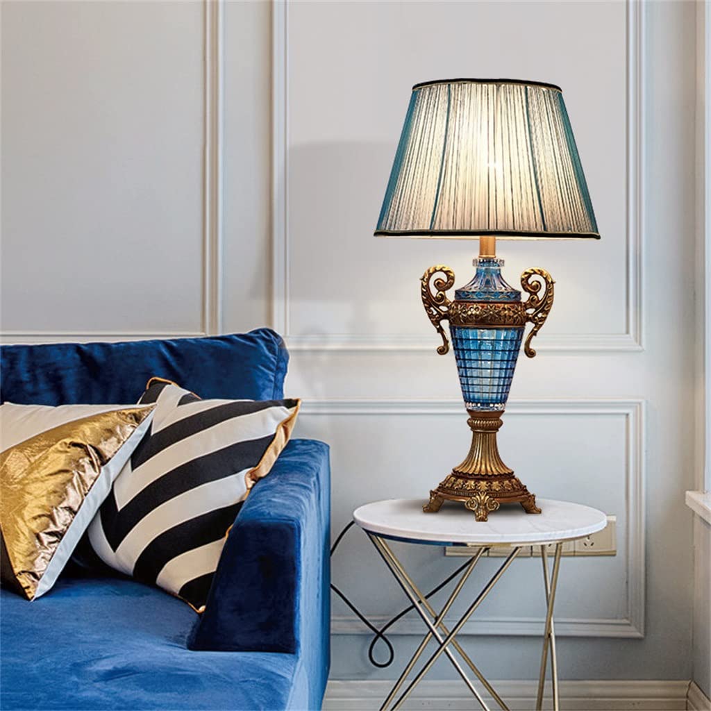 Lampa stołowa w stylu retro, szkło, żywica, dekoracyjne oświetlenie nocne (biały styl)