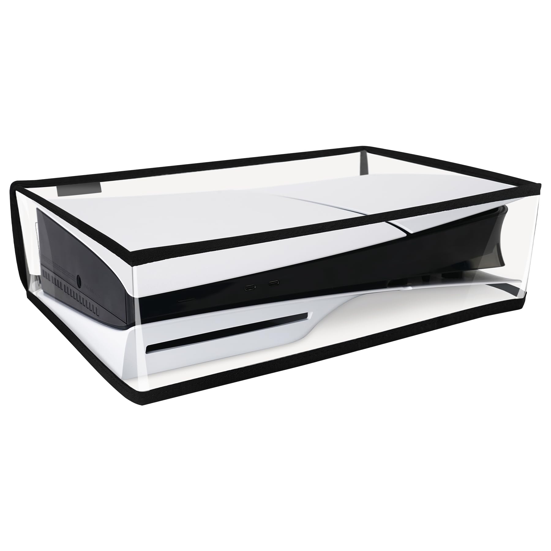 PlayVital Housse Anti-Poussière pour ps5 Slim Standard Console,Accessoire Protection pour ps5 Slim Cache-Poussière Dust Cover,Disc Edition-Horizontal,Transparent
