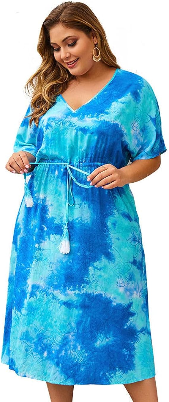 Brightly Coloured A Line Casual Plus Size Summer Dresses Clothing for