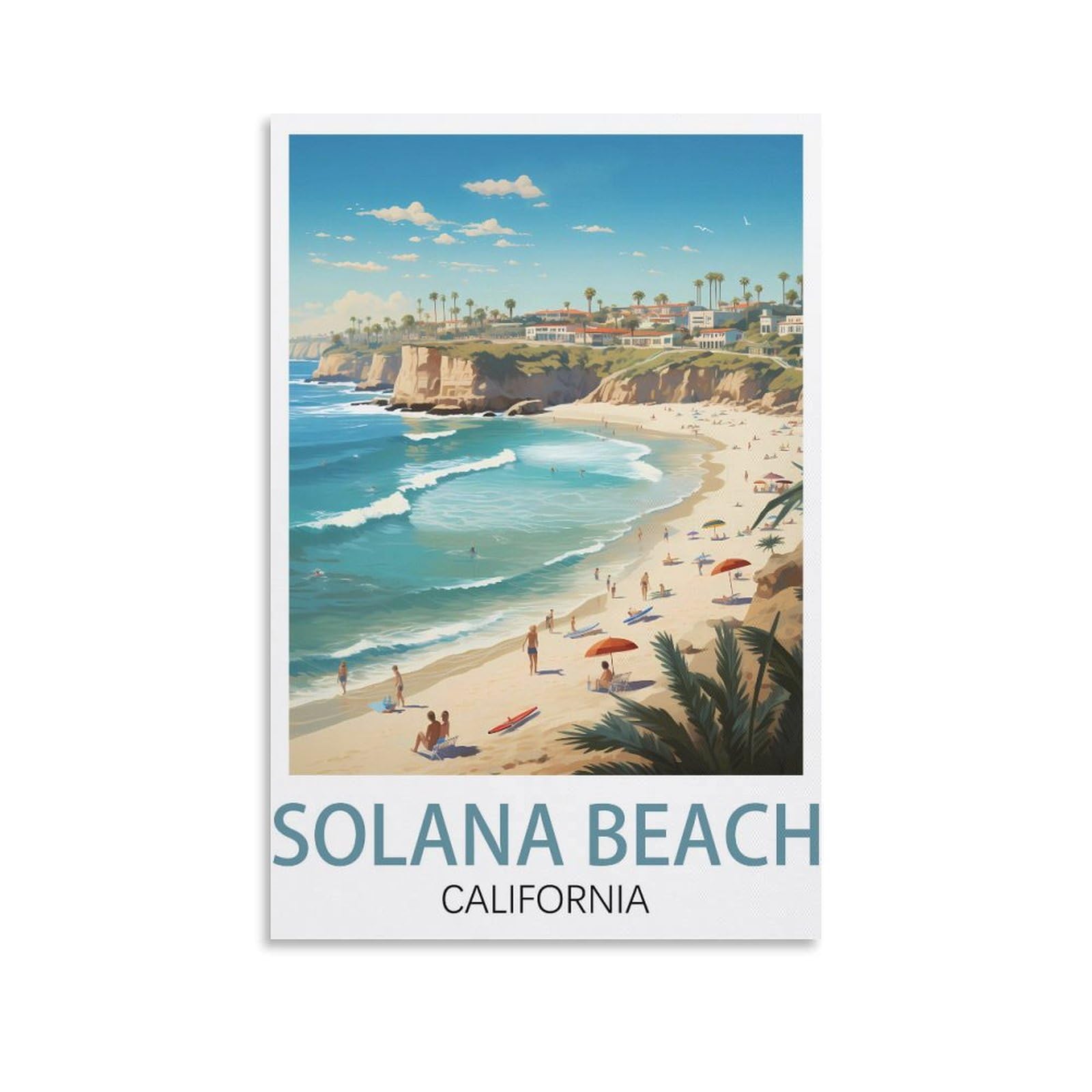 EZMLFA 5D Diamond Painting Kits,Solana Beach Californias Diamond Art Kits Adults, Create Your Own Diamond Painting Full Drill Gifts for Home Decor 40x50cm