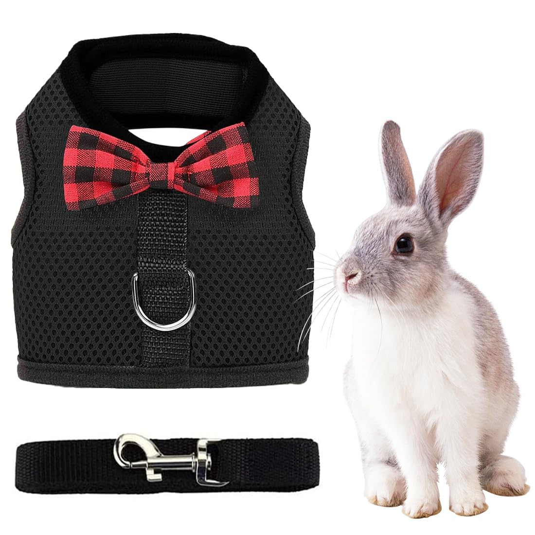 1 Piezas Arnés Cómodo para Conejos con Correa Elástica, Arnés Suave de Conejos Correa, Correa Arnés de Conejo Ajustable, para Animales Pequeños Conejo Hamsters Gatos