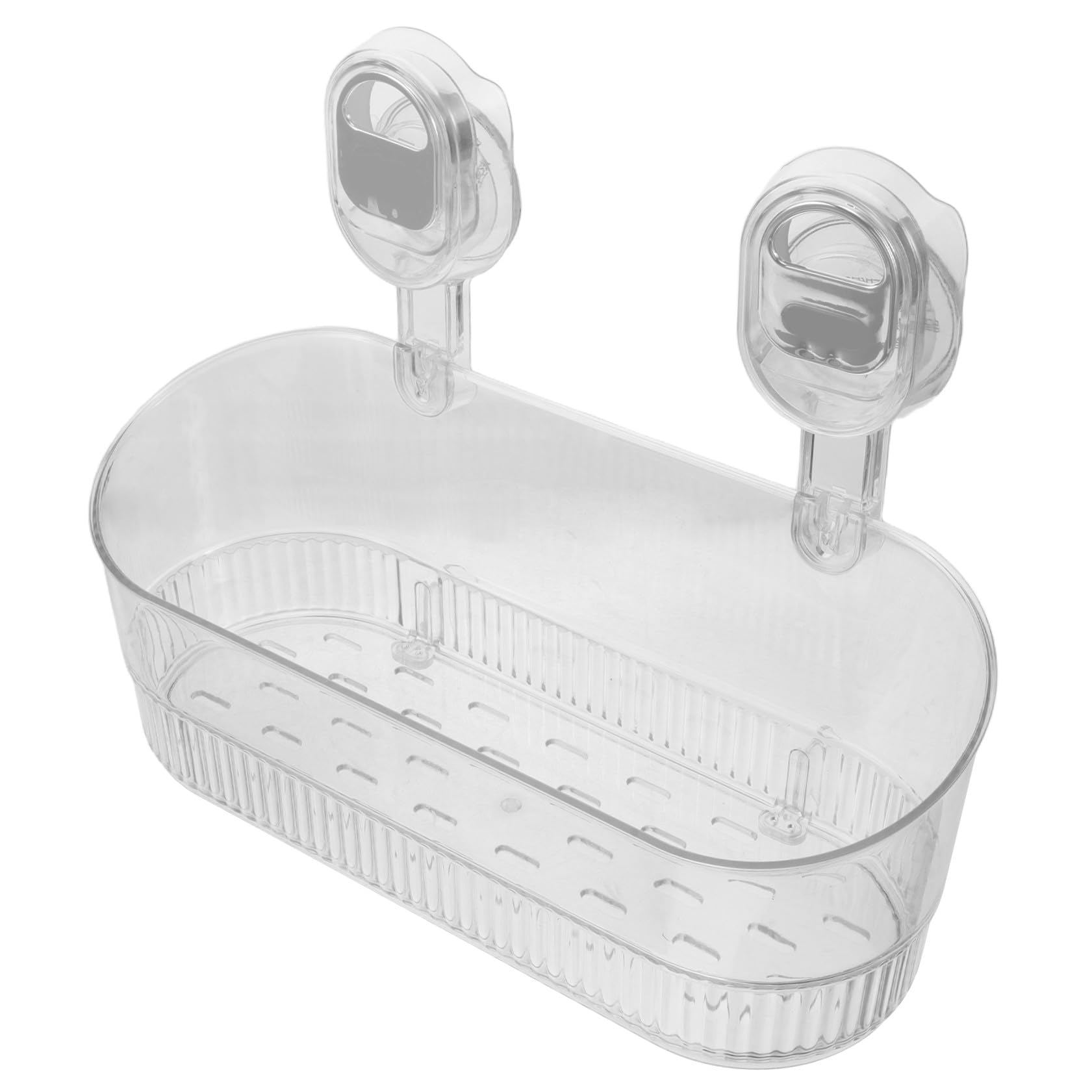 Mensola a Ventosa Trasparente senza Foratura per Doccia e Cucina, Organizer Portaoggetti da Parete Forte Capacità di Carico, Contenitore Porta Saponi e Accessori per Bagno e