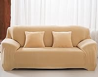 Vista 1 de vctops Funda elástica para sofá de 4 plazas de terciopelo de felpa, 1 pieza, con parte inferior elástica, protector de muebles suave y esponjoso