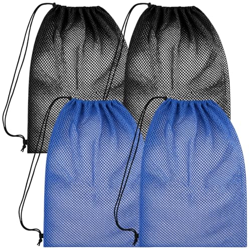 4Pcs Mesh Gear Bag for Snorkel 19 x 27 Large Mesh Swim Bag Dive Bag