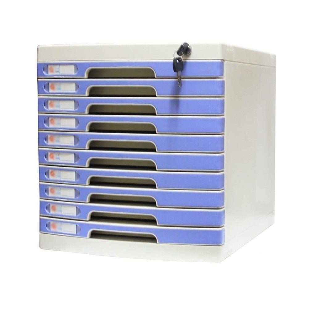 noxozoqm Flat File Cabinet, Multi-Layer Drawer Storage Organization, with Lock/Blank Label，Suitable for Office Supplies (Size : 10-Layers)